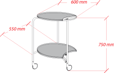 折叠移动桌规格线图